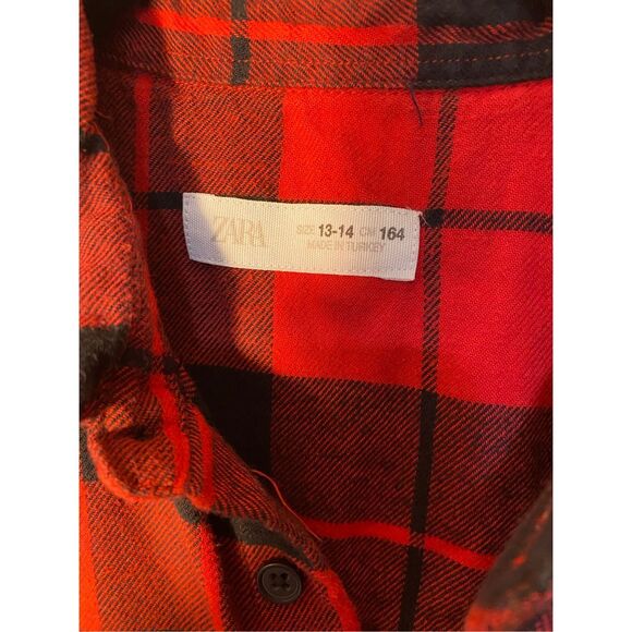 Zara boys, buffalo check, print, long sleeve flannel shirt, 13/14 - Picture 4 of 4